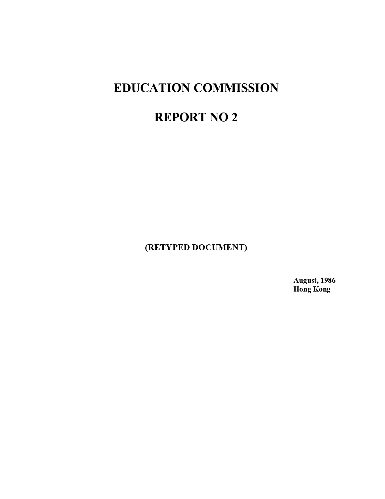 Education Commission Report No. 2