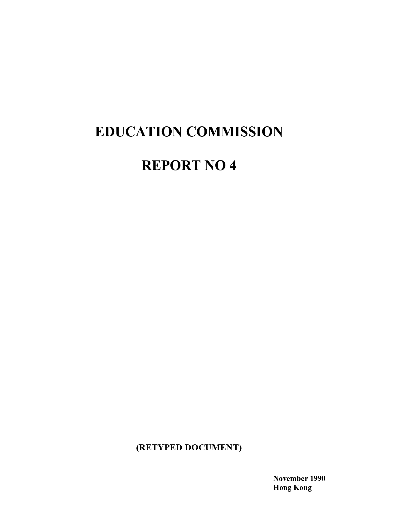 Education Commission Report No. 4